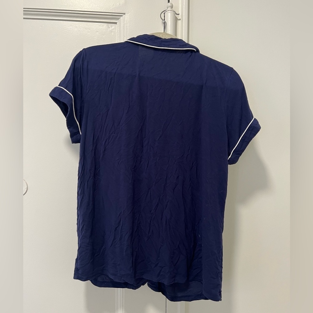 Women's Navy Blue Sleepwear Shirt pajama top Nordstrom brand women’s sz small - Picture 5 of 7